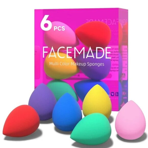 Raindrops Foundation Face Makeup Multiple Colors Sponges 6-Pieces Sponges - Picture 3 of 5